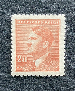 Rare Old German Authentic WWII Unused Hitler 2.40K Stamp MNH