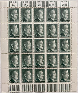 Rare German WWII Nazi Third Reich HITLER Stamp Sheet 1941 MNH