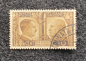 WW2 German Rare HITLER & MUSSOLINI Used Stamp Historical Artifacts