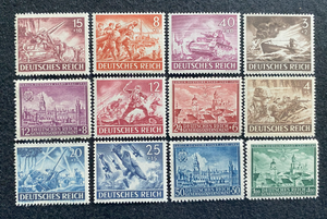 Rare German WWII Nazi Third Reich 12 Stamp Sets MNH