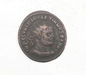 Genuine Roman Bronze Coin Of Diocletian COA & History & Album Included