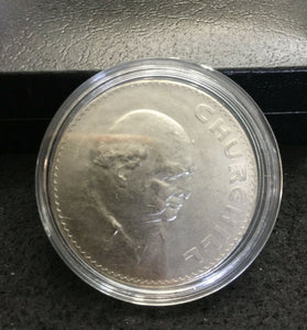 1965 British Crown Coin Sir Winston Churchill SOA & Capsule & Display Box Inc.