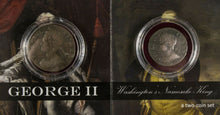 Load image into Gallery viewer, George II: Washington&#39;s Namesake King Copper Farthing KM-581 &amp; Half-Penny KM-586 - Collectors Couch