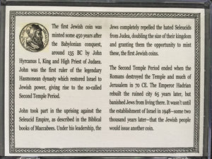 First Jewish Coin Case : Ancient Judaean Coin of the Second Temple Period