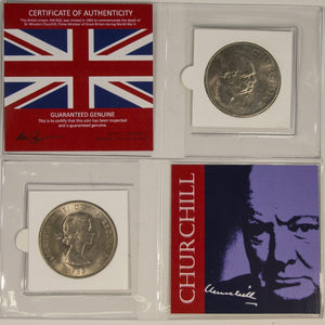 1965 British Crown Coin Sir Winston Churchill COA & Mini Album Inc.