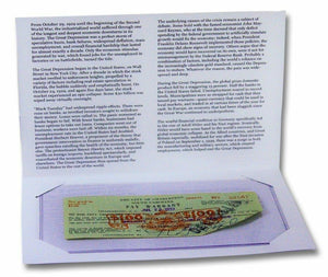 Emergency Currency Of The Great Depression $1 Pay Warrant COA & History & Folder - Collectors Couch