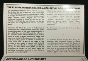 European Renaissance: Boxed Set of Six Silver Coins SOA & History Included - Collectors Couch