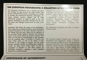European Renaissance: Boxed Set of Six Silver Coins SOA & History Included