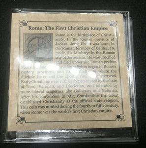 First Christian Empire Roman Bronze Coin 306 - 410 AD - Certified Authentic Coin