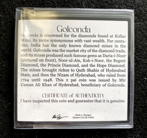 Golconda : 2 Pai Coin of Hyderabad India Issued By Usman Ali Khan (1724-1948)