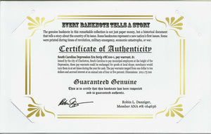 Emergency Currency Of The Great Depression $1 Pay Warrant COA & History & Folder - Collectors Couch