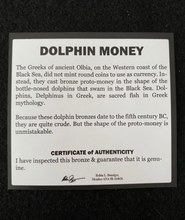 Load image into Gallery viewer, Ancient Dolphin Money Of The Black Sea COA &amp; History &amp; Display Box &amp; Capsule - Collectors Couch