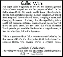 Load image into Gallery viewer, Gallic Wars: Caesar vs Celts SILVER Coin 58 BC COA &amp; History &amp; Capsule &amp; Black box