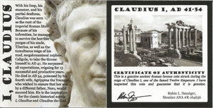 Claudius I Ancient Roman Bronze Coin 41 AD COA & History & Capsule & Black Box - Collectors Couch