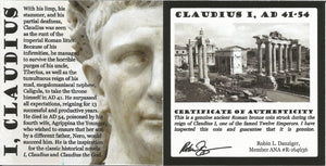 Claudius I Ancient Roman Bronze Coin 41 AD COA & History & Capsule & Black Box