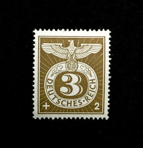Antique Authentic WWII German Nazi Eagle with SWASTIKA Unused Stamp - 2p - Collectors Couch