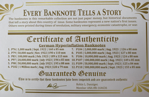 Marks of Catastrophe - A Set of 12 Weimar Germany Hyperinflation Banknotes