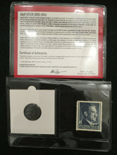 Load image into Gallery viewer, Rare WWII German 1 Rp Coin &amp; Mint Stamp CERTIFIED, Mini Album,Holder, COA Included