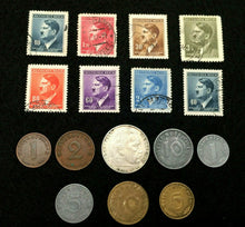 Load image into Gallery viewer, Rare WW2 German Coins &amp; Stamps Set Of Historical Artifacts - Complete Collection - Collectors Couch