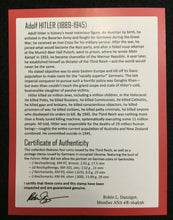 Load image into Gallery viewer, WW2 CERTIFIED German Coins TWO SILVER One Zinc &amp; Bronze Mint Stamp Display Box COA &amp; History - Secure Coin Capsules - Display Box Inc. - Collectors Couch