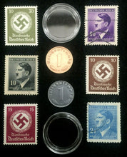 Load image into Gallery viewer, Rare WW2 German Coins &amp; Stamps Set Of Historical Artifacts - Collectors Set