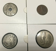 Load image into Gallery viewer, World War II Certified FOUR Coins France, Spain, Austria, and Czechoslovakia