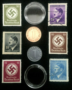 Rare WW2 German Coins & Stamps Set Of Historical Artifacts - Collectors Set