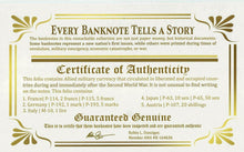 Load image into Gallery viewer, WWII Rare Collection Of Allied Military Currency 5 Banknote COA &amp; History Incl. - Collectors Couch