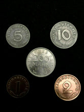 Load image into Gallery viewer, Rare WW2 German Coins Set with Secure Display Case Historical WW2 Artifacts - Collectors Couch