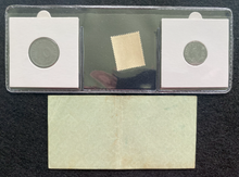 Load image into Gallery viewer, World War II CERTIFIED Two German Coins 1,10 Rp &amp; 10 Reichsmark Bill &amp; Stamp