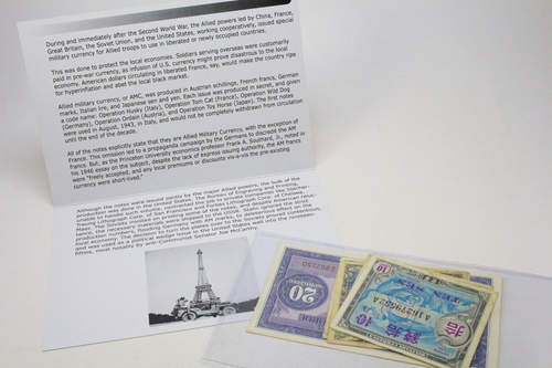 WWII Rare Collection Of Allied Military Currency 5 Banknote COA & History Incl. - Collectors Couch