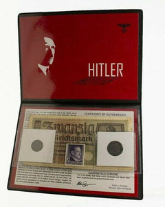 Picture 1 of 4 Have one to sell? Sell now World War II CERTIFIED Two German Coins 1,10 Rp & 20 Reichsmark Bill & Stamp