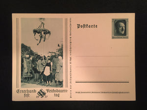 WWII Nazi Germany 1937 Third Reich - Nazi Harvest Festival and National Farmers Day Special Postcard
