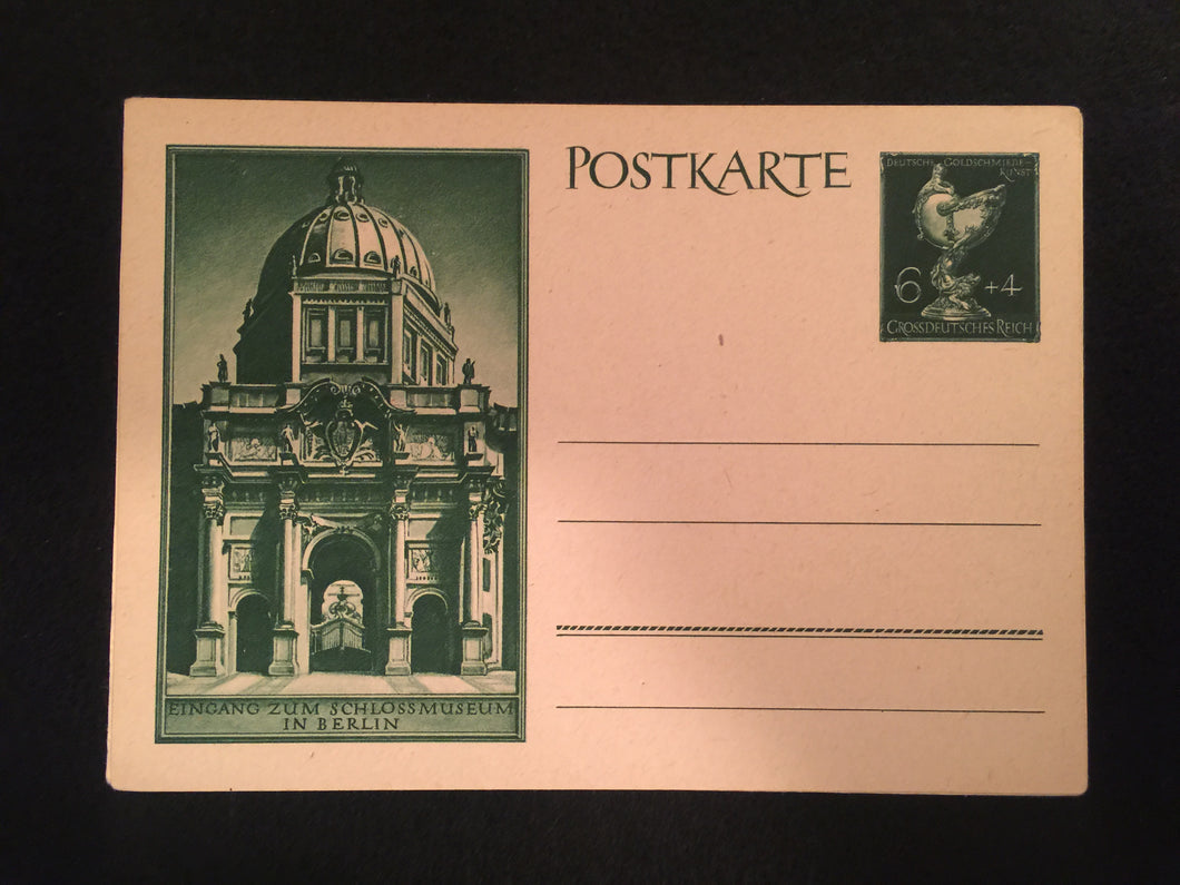 WWII Nazi Germany 1944 Third Reich Nazi Goldsmiths Institution Palace Museum Berlin Special Postcard