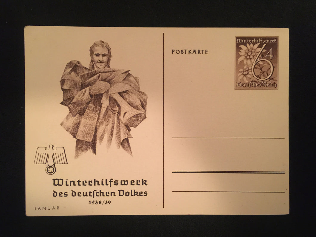 WWII Nazi Germany 1939 Winter Aid Special Postcard - Collectors Couch