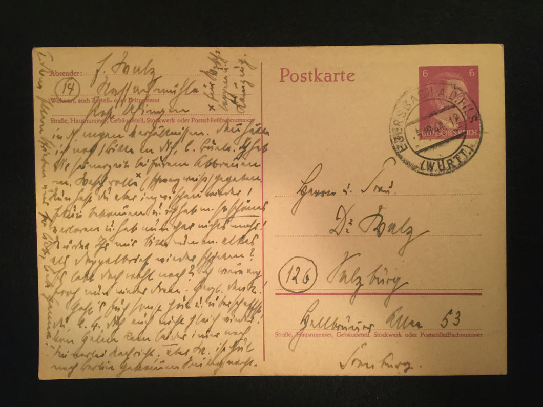 WWII Nazi Germany 1944 Used Historical Postcard