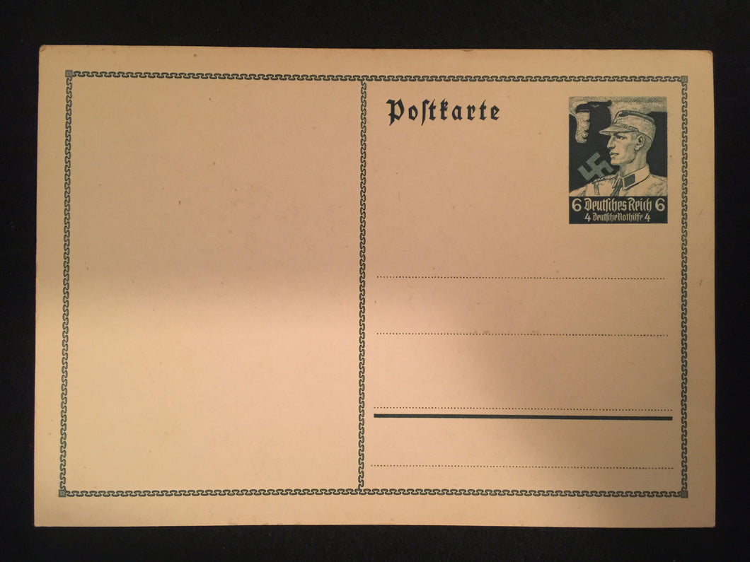 WWII Nazi Germany 1944 unused Historical Postcard with SWASTIKA