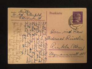 WWII Nazi Germany 1941 Used Historical Postcard with HITLER Stamp