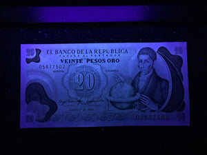 Colombia 20 Pesos 1983 Banknote World Paper Money UNC Currency Bill Note