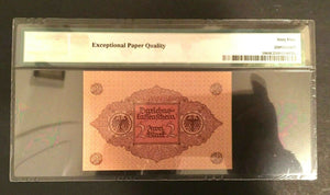 Antique Rare Historical 2 German Mark 1920 -  PMG Certified UNC EPQ - WW1 Era - Collectors Couch