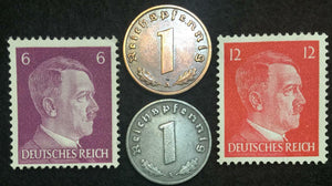 Rare WW2 German Coins & Unused Stamps World War 2 Authentic Artifacts