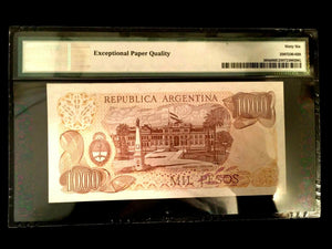 Argentina 1000 Pesos 1976 World Paper Money UNC Currency - PMG Certified