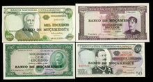 Load image into Gallery viewer, MOZAMBIQUE 1000,500,100,50 Escudos Banknote Set World Paper Money UNC Bill Note
