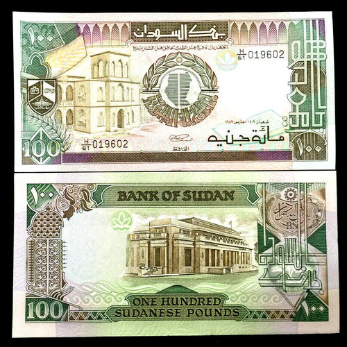 Sudan 100 Pounds Banknote World Paper Money UNC Currency Bill Note - Collectors Couch