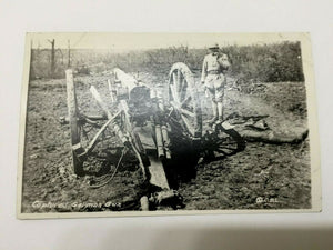 Antique WW1 Rare Postcard - Light Mortrar Launcher and Soldier - Historical - Collectors Couch