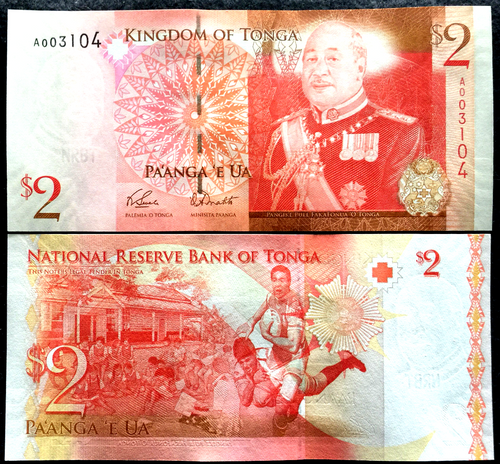 Kingdom Of Tonga 2 Pa'anga 2008 P38 Banknote World Paper Money UNC Currency - Collectors Couch
