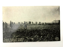 Load image into Gallery viewer, Antique WW1 Rare Postcard - English Tanks &amp; American Infantory In Action