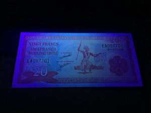 Burundi 20 Francs Banknote World Paper Money UNC Currency Bill Note - Collectors Couch