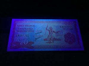 Burundi 20 Francs Banknote World Paper Money UNC Currency Bill Note