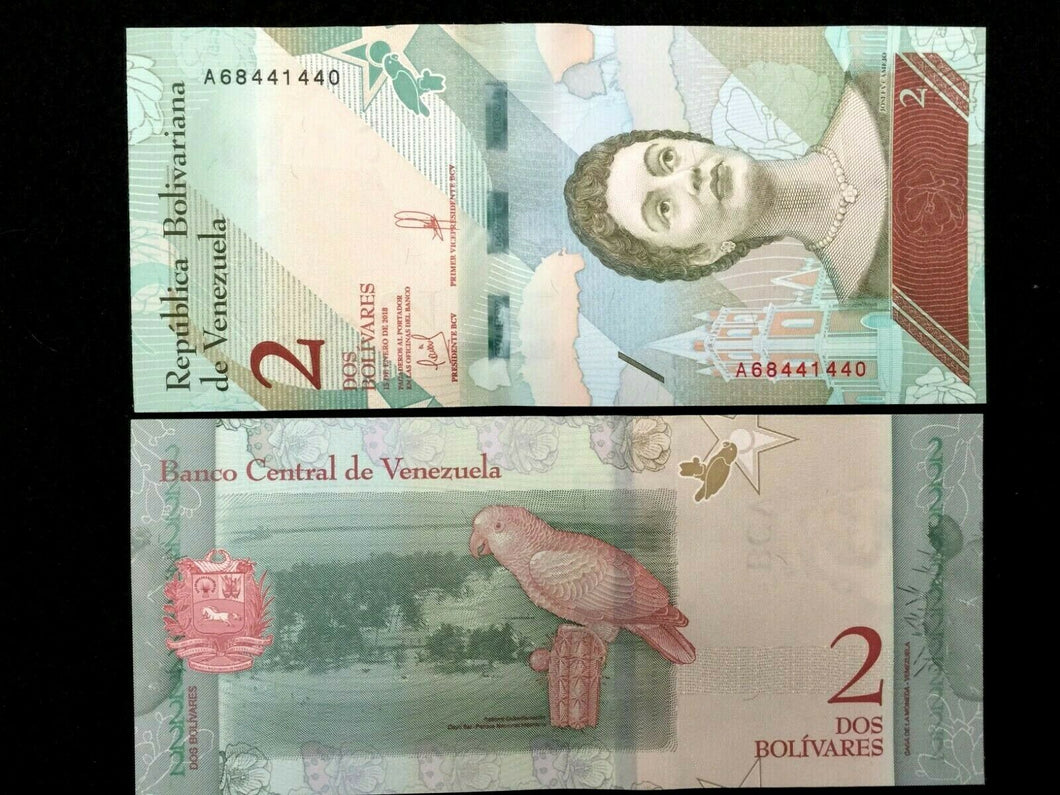 VENEZUELA 2 Bolivares Soberanos Year 2018 World Paper Money UNC Currency Bill